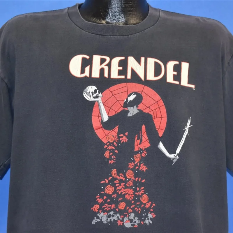 Anni '90 Grendel Hunter Rose Comic Book Villain Matt Wagner Skull T Shirt Extra Large