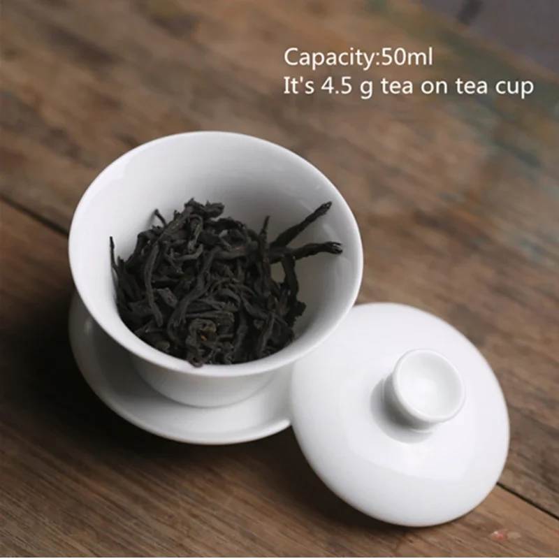 Tea Set Mini 50ml Gaiwan For Tea Solid White Porcelain Tureen With Lid Teaware Travel Kung Fu Tea Set Chinese Cup Small Bowls Chawan