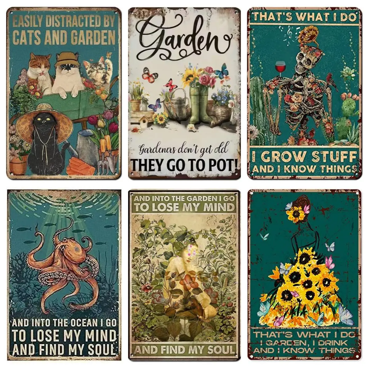 

Gardening Cactus Garden Tin Sign Decoration Vintage Chic Metal Poster Plaque Wall Decor Tin Signs Home Decor Christmas Decor