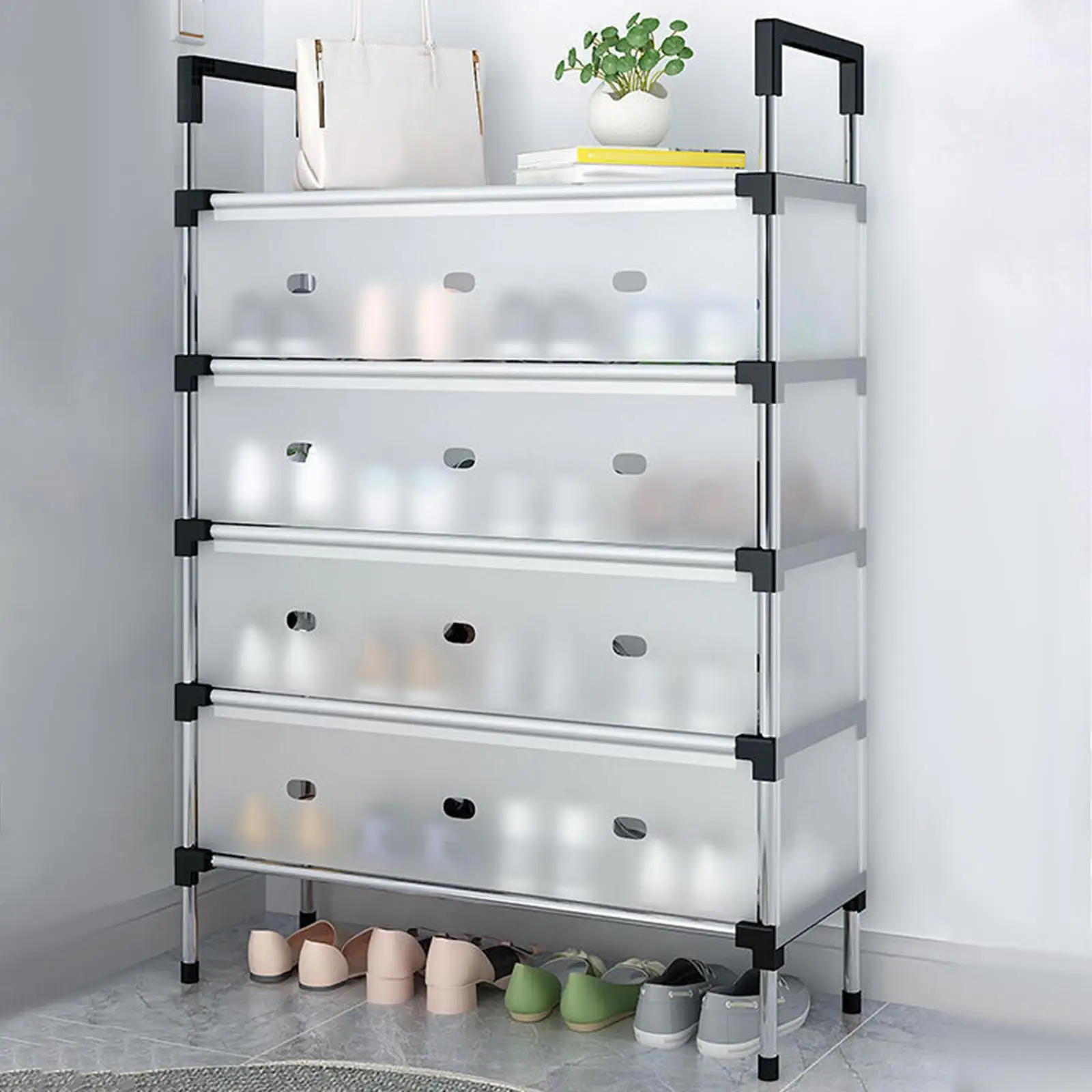 Shoe Rack Shoe Organizer Multifunction Sturdy Dustproof Storage Organizer Shelf for Entryway Apartment Hallway Books Sneakers Shoe Rack Shoe Organizer Multifunction Sturdy Dustproof Storage Organizer Shelf for Entryway Apartment Hallway Books Sneakers