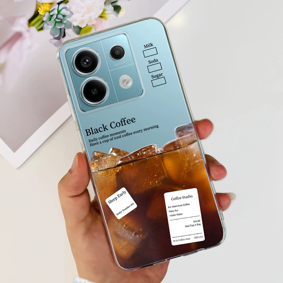 Chic Painted Clear Silicone Phone Case with Bumper Protection