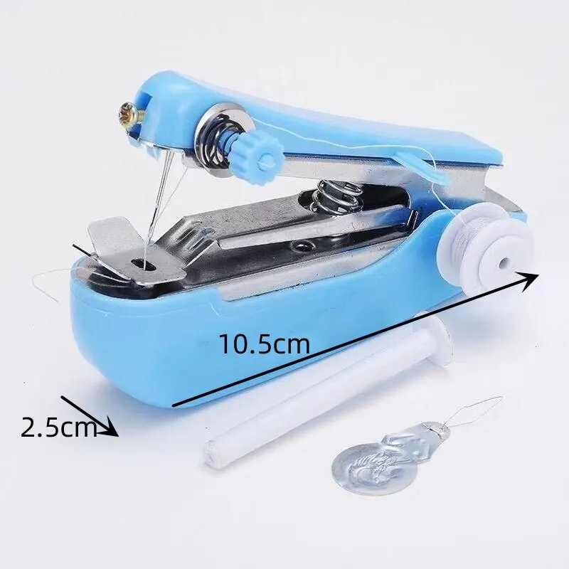 Home Handheld Sewing Machine Protable Outdoor Travel Clothes Fabrics DIY Stitchin Sew Tool Mini Manual Stitch Needlework Machine