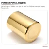 Pen Organizer Holder Stationery Desktop Storage Flower Brush Makeup Container Pot Metal Containers Cup Bucket Golden 5