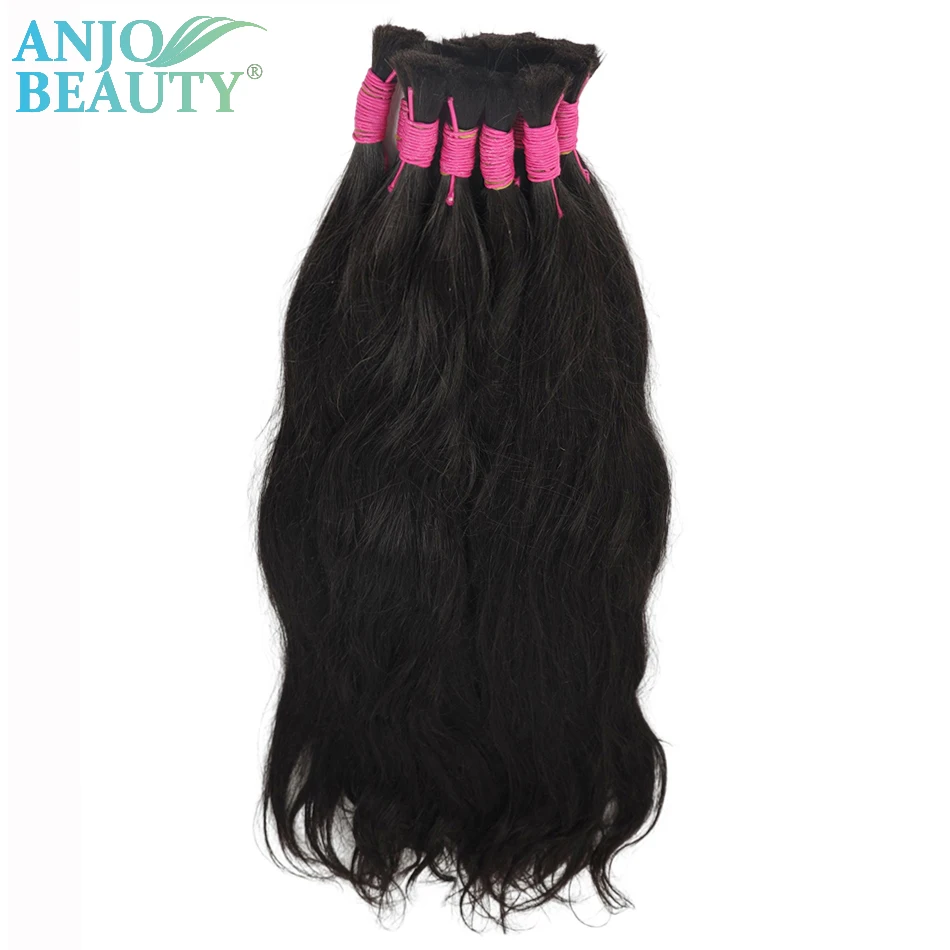 Original Human Hair Bulk Virgin Straight 100% Human Braiding No Weft Peruvian Hair Bulk Bundles Extensions