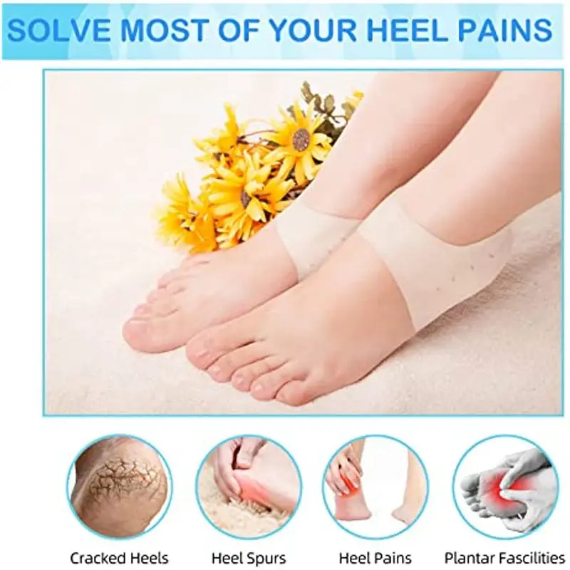 Gel Silicone Heel Protector Heel Cups Spurs Cracked Plantar Fasciitis Gel Pads Sleeve Socks Feet Care Foot Care Insoles heel cushion insole,heel patch insole,heel cushion protector,heel insoles,heel protector patches,heel protector pads,heel socks,heel protector