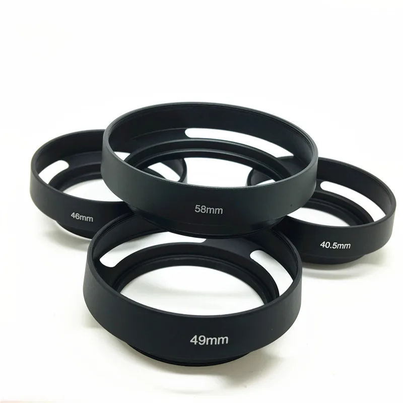 40.5 43 46 49 52 55 58 62 67mm Vented Curved Metal camera lens Hood Leica M Pentax canon Sony Olympus camera lens hood