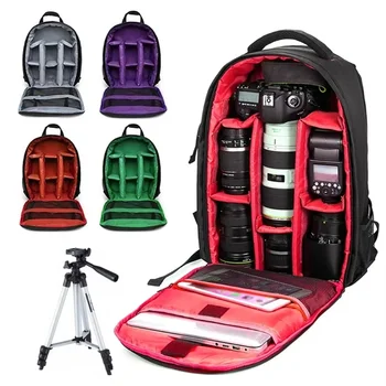 Borsa per fotocamera multifunzionale, obiettivo digitale, zaino fotografico leggero per esterni, borse impermeabili di grande capacità per Nikon Canon