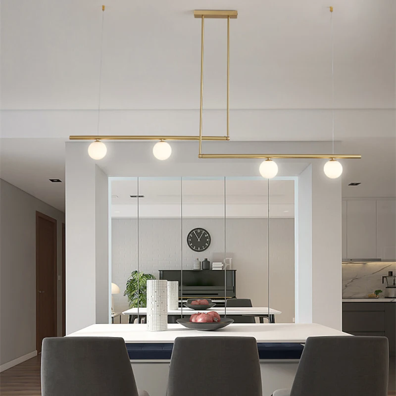 Modern Nordic Chandelier LED Minimalist Hanging Lamp Glass Pendant Light for Home Decoration Dining Table Restaurant Appliances 4