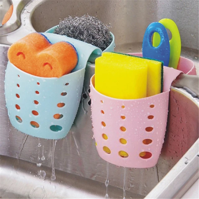 Kitchen Saddle Style Double Silicone Sponge Holder Sink Rack Storage  Organizer Soap Kitchen Gadgets Dish Kitchen Drain Bag