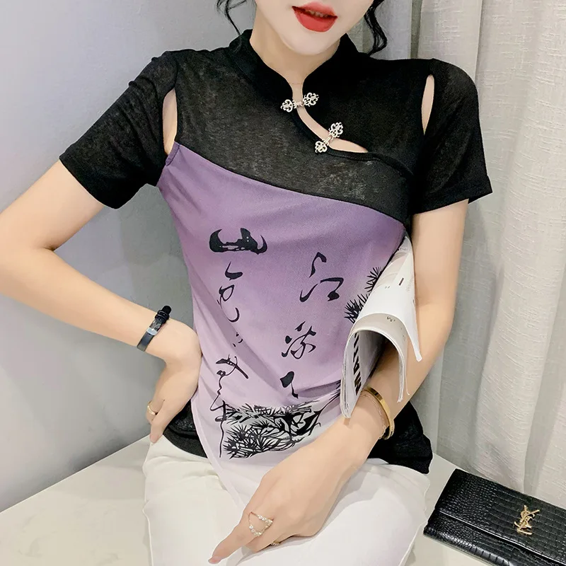 2023SummerNewNationalStyleNicheDesignRetroBuckleTightMesh