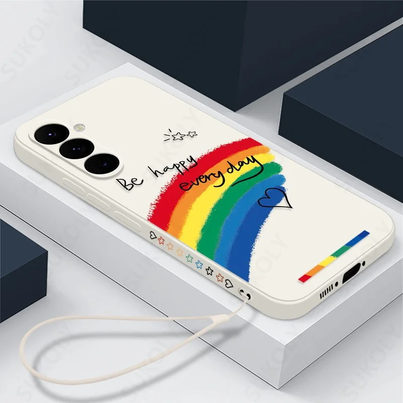 Vibrant Rainbow Lanyard Phone Case