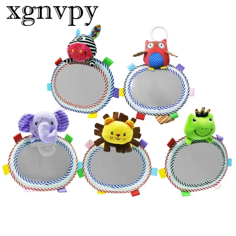 Baby Car Rear Seat Mirror Adjustable Rear View Plush Cartoon Animal Mirror Stroller Baby Toys Facing xgnvpy