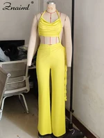 Znaiml Sexy Night Club Strapless One Pieces Rompers Woman Summer Birthday Party Evening Sexy Halter Backless Yellow Jumpsuits - Image 5