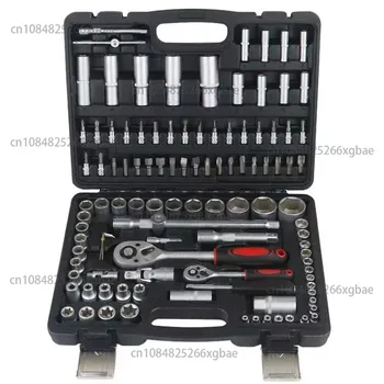 108 Pieces Sleeve Ratchet Spanner Set Car Maintenance Toolbox 1