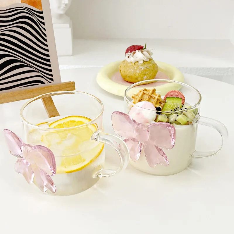 13oz 400ml Ceative Transparent Glass Cup for Besties Girl