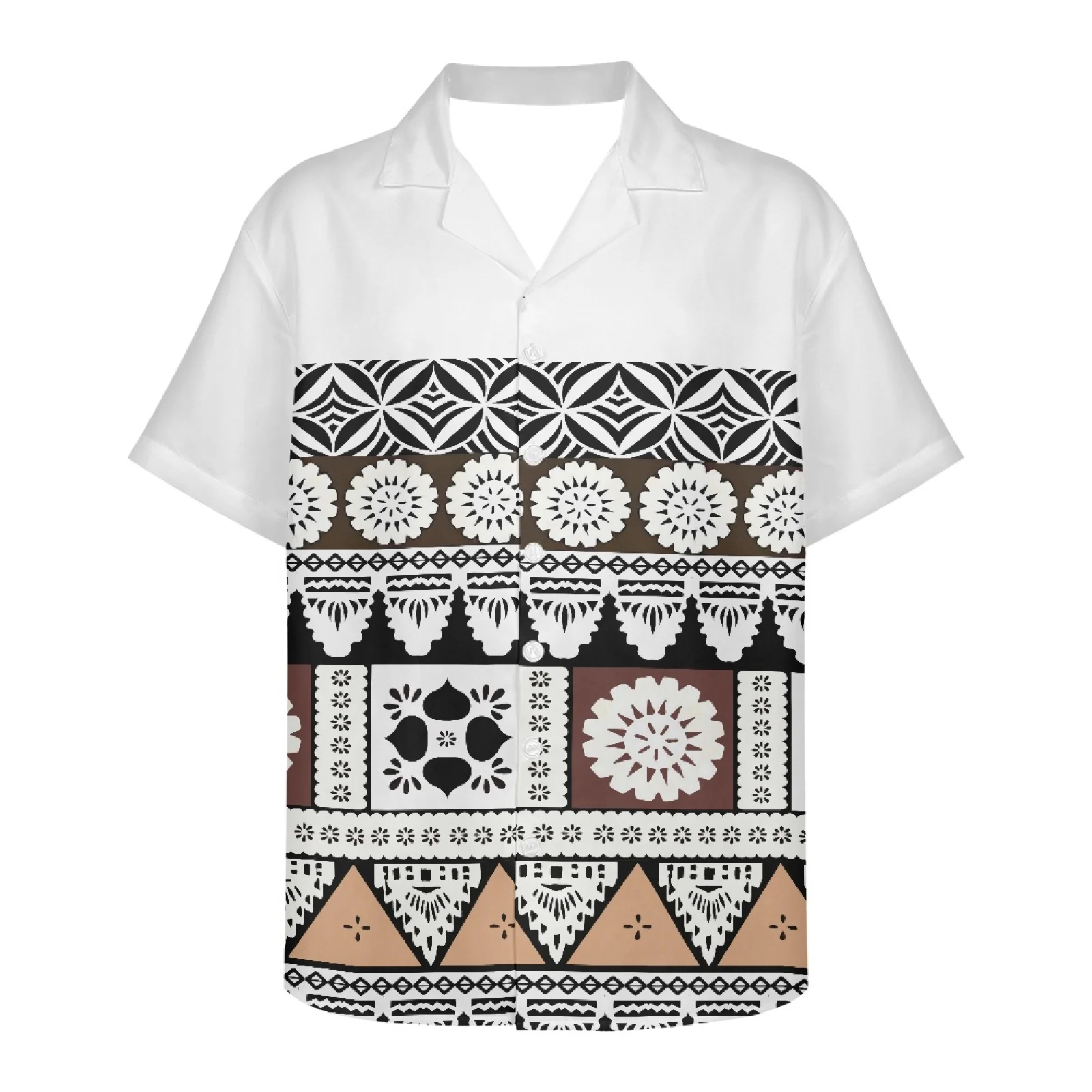 

Polynesian Tribal Pohnpei Totem Tattoo Prints American Size Summer Fried Street Fashion Personalized Mens Casual Shirts Holiday