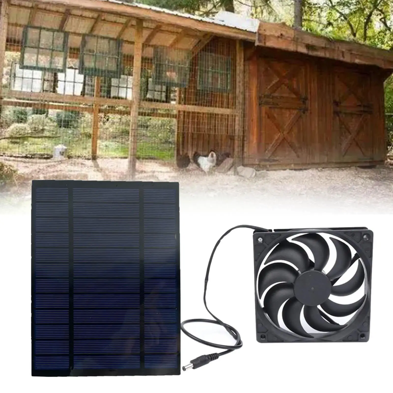 Energy Saving Solar Powered Panel Fan Portable Outdoor Ventilation Fans for  Sheds Travelling Tree Houses Chicken Coop Greenhouse - AliExpress