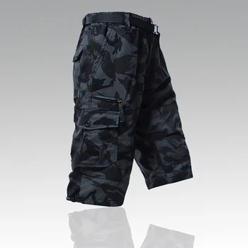 Pantaloncini mimetici maschili sotto il ginocchio Pantaloncini cargo da esterno Pantaloni da jogging ad asciugatura rapida Hombre Pantaloni capri da campeggio Escursionismo Pesca