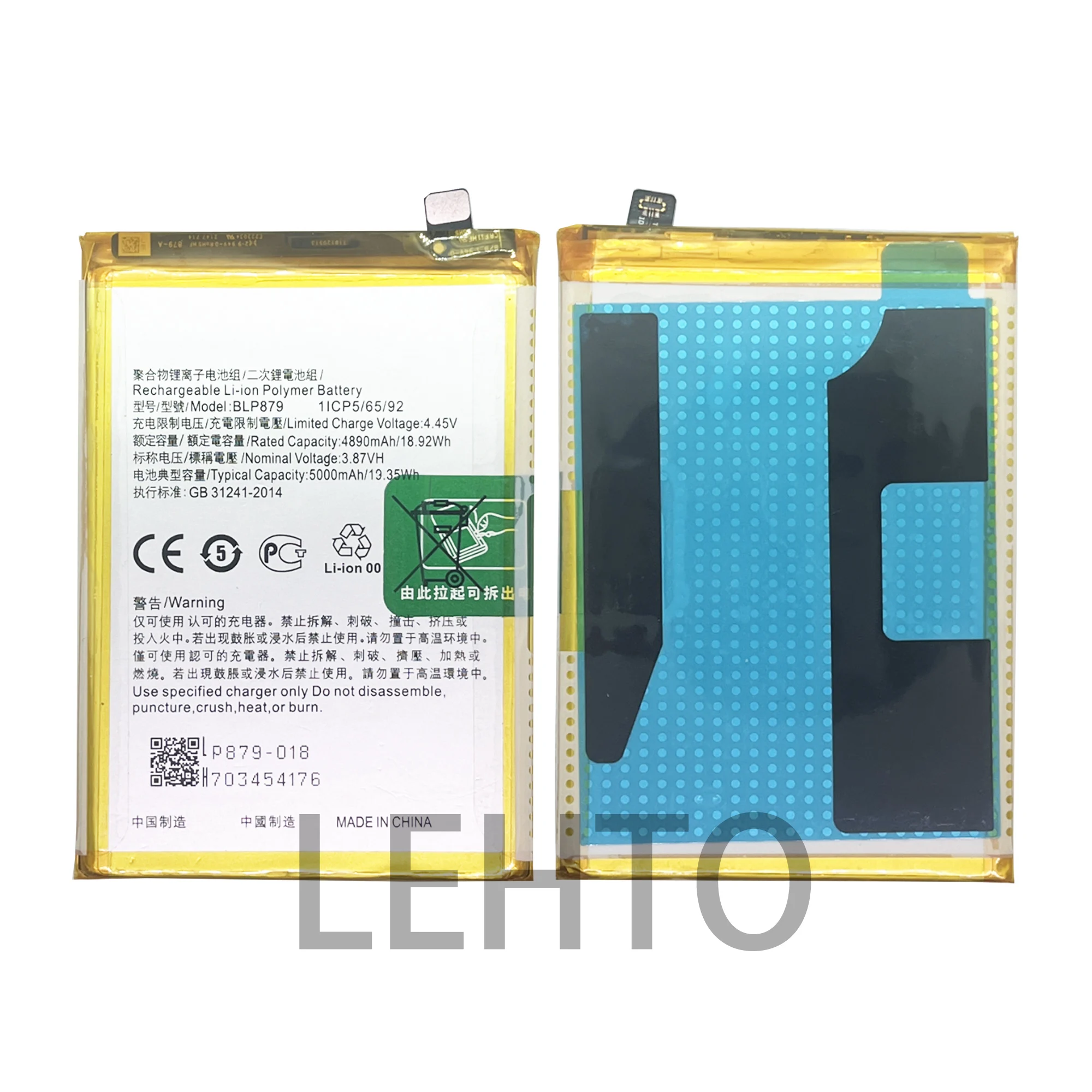 BLP879 879 Battery For OPPO A96 / A36 Repair Part Original Capacity Phone Batteries Bateria