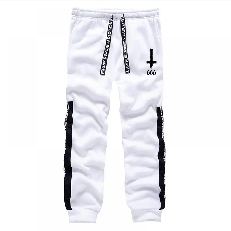 بلوزات رجالية Sweatpants عالية الجودة الشيطان 666 رمز طباعة هوديي 2 قطعة مجموعة الخريف الشتاء اليومية عادية رياضي بدلة عدو