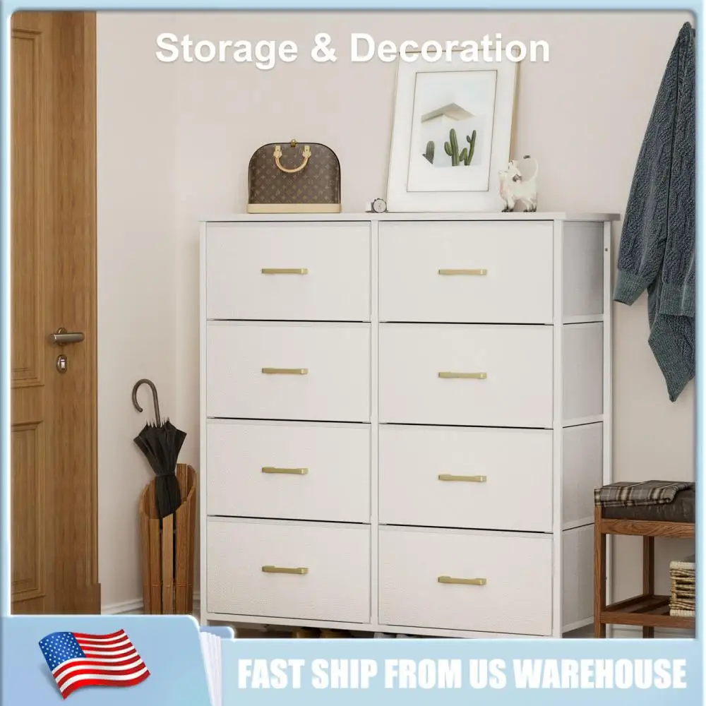 

White Minimalist Style Storage Cabinet Living Room Bedroom Foldable Leather Drawer Storage Cabinets For Clothes Home Furniture