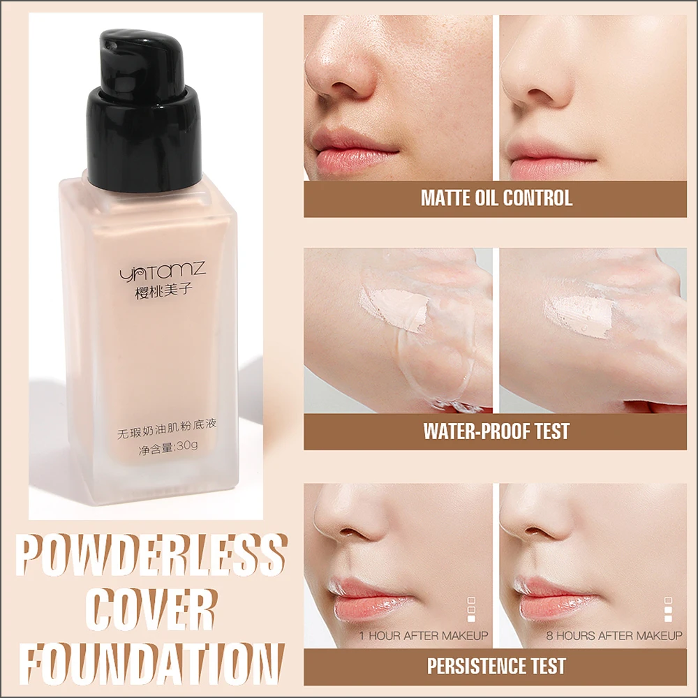 Make Up Cream Foundation Soft Matte Full Coverage Liquid