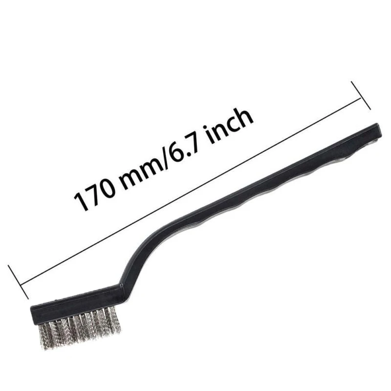 Description Picture 4 of item6pc set Small Wire Brushes Cleaning Brushes For Mechanical Part Derusting Remove Paint Accessories 17cmx1cm Stainless Steel Wire