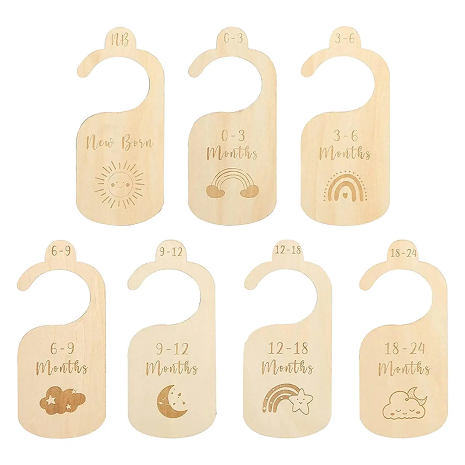 Wood Baby Closet Dividers, From Newborn To 24 Months Baby Clothes