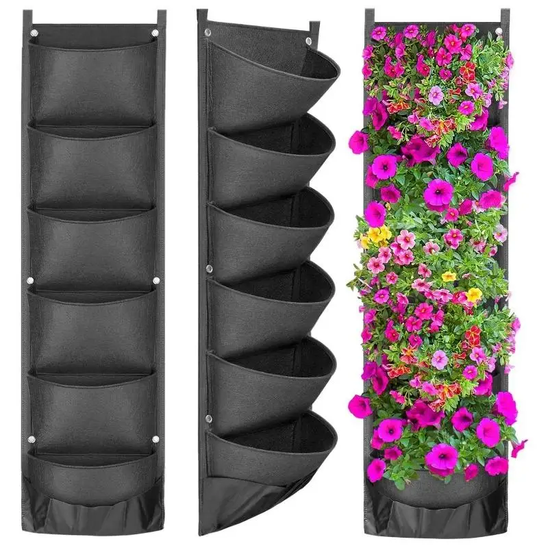 Hanging Vertical Garden Planter Bag for Indoor & Outdoor Herb Gardens