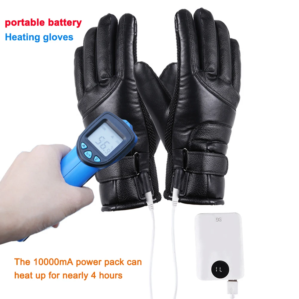 USB Warm Hand Heating Gloves Ergonomics Touch Screen USB Electric Heating Gloves Constant Temperature for Skiing Riding Hiking