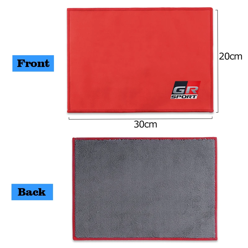 Microfiber Car Towel Microfiber Cleaning Cloths For Toyota GR Sport Gazoo Racing Yaris 86 Corolla Hilux Supra