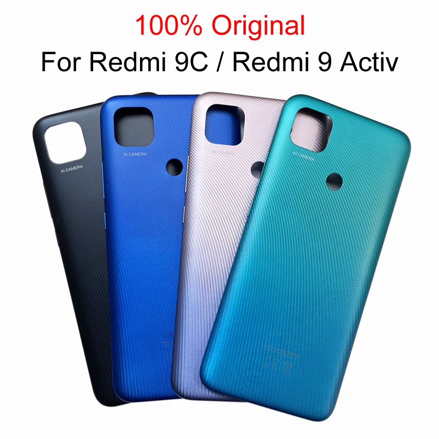 

Original For Xiaomi Redmi 9C / Redmi 9 Activ Battery Back Cover Rear Door Housing Case Panel Volume Button Contacts Replace