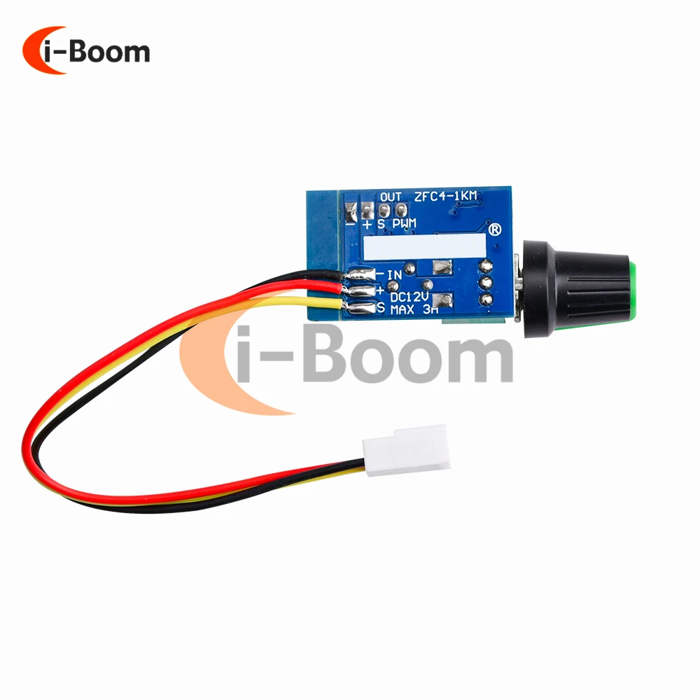 Fan Speed Controller DC 12V Manual 4-Wire PWM Motor Speed Controller Board With Knob Switch 3P Plug Electrical Equipment Governor Module