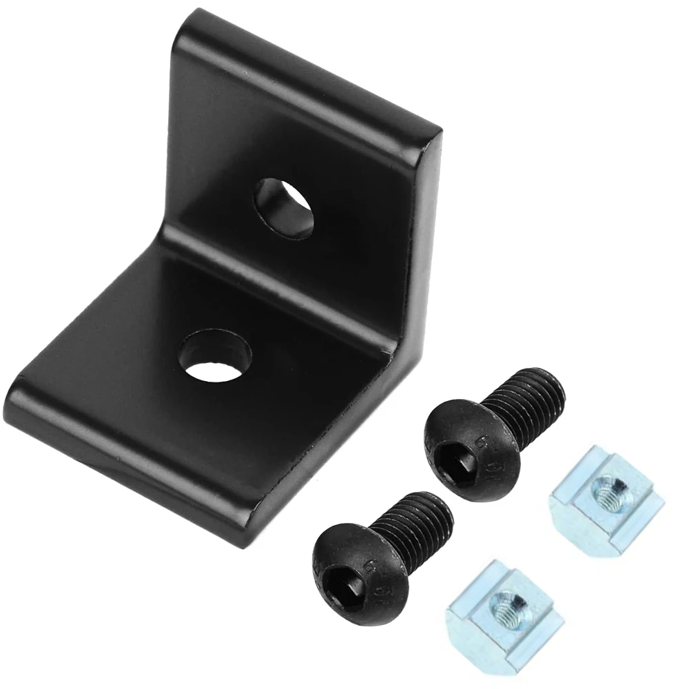 L Shape Corner Bracket Fitting 90 Degree Connector with T Nuts and Hex Screw for Aluminum Extrusion Profile 10pcs 2040 4040 aluminum profile connector aluminum profile extrusion