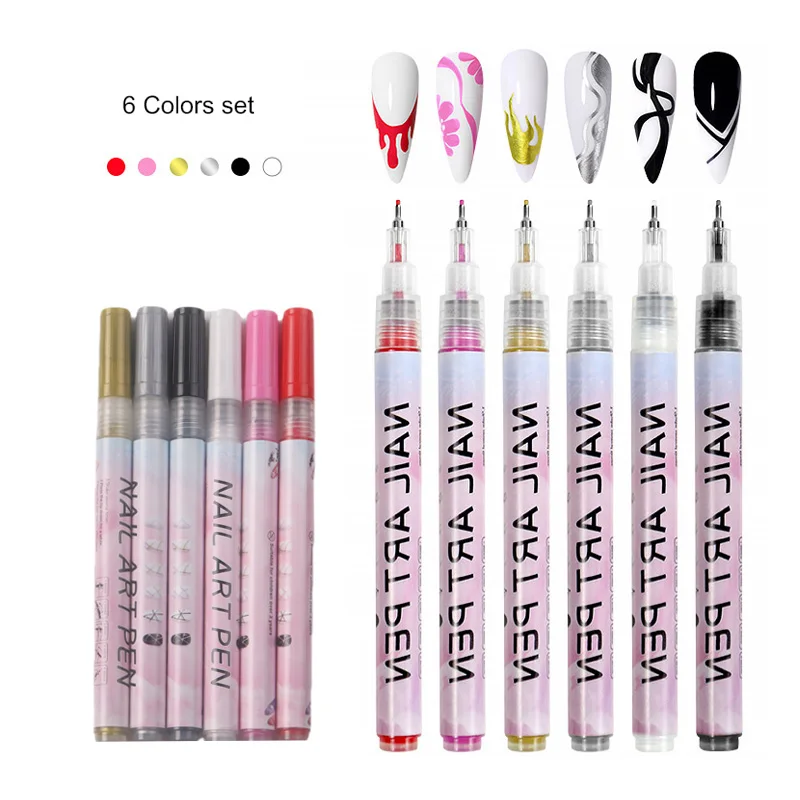 TSZS Nail Art Drawing Graffiti Pen Gel Pencil Plastic Painting Liner Brush White Marker Pen Nail Manicure Decoration Tools 4