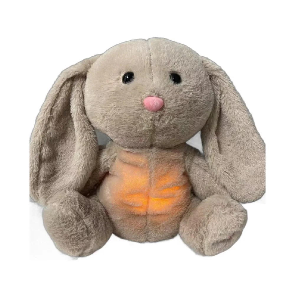 Breathing Rabbit Baby Sleep Companion Plush Toy with Light for Child Napping