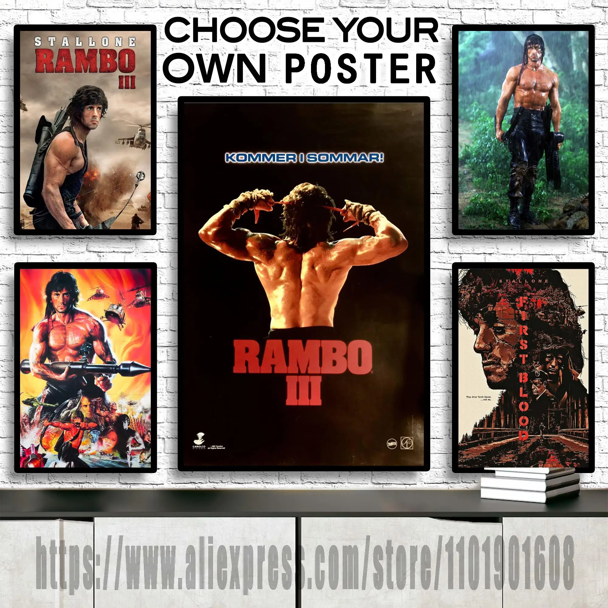 

Classic Rambo III (1988) First Blood Movie Canvas Art and Wall Art Poster Picture Print Modern Family bedroom Decor Posters