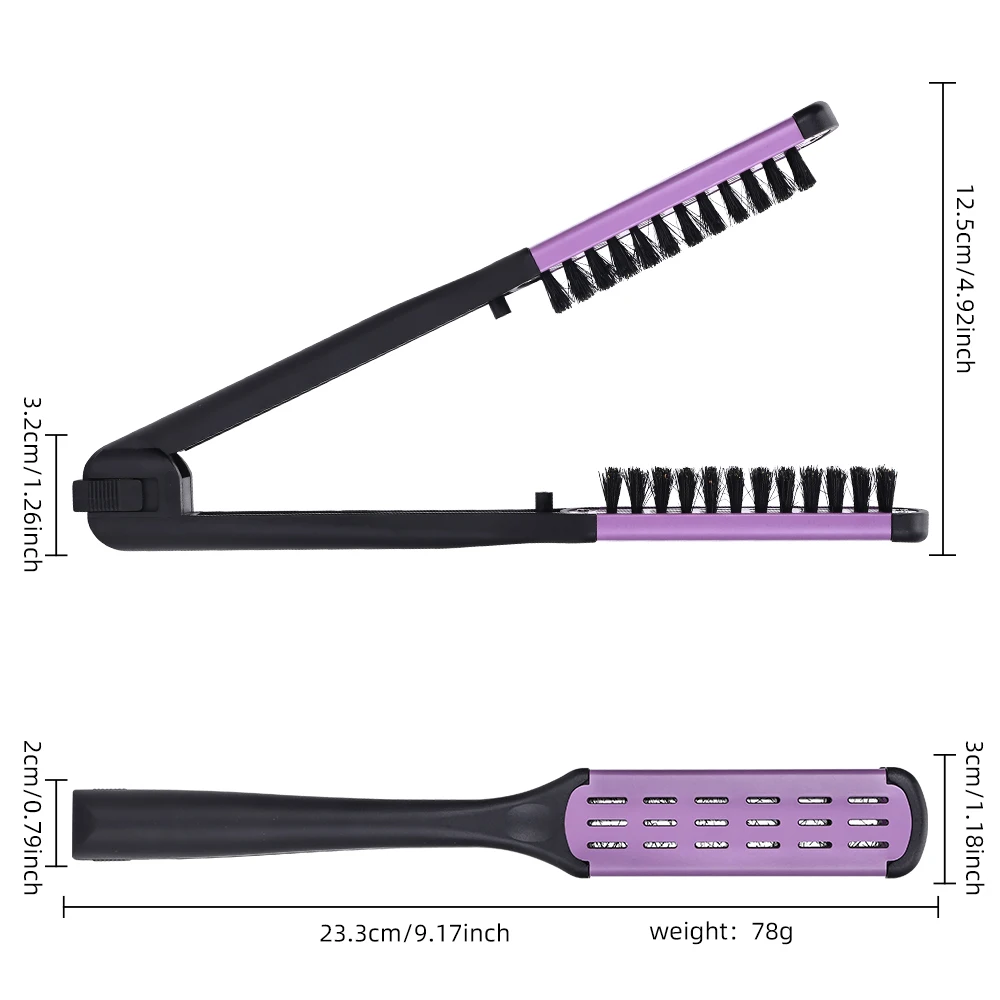 Dual-Sided Wooden Hair Straightening & Styling Brush for Smooth, Frizz-Free Hair