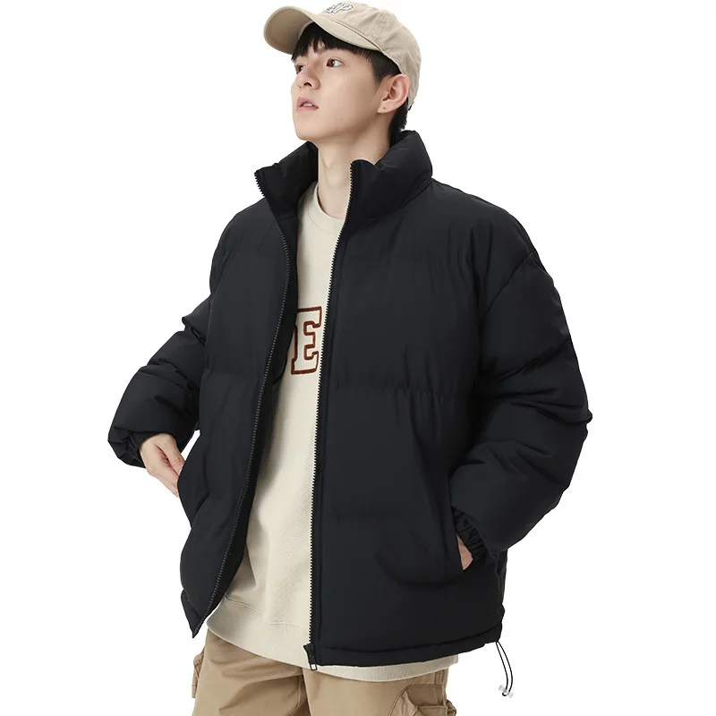 2024 New Winter Men's Parkas Korean Fashion Stand Collar Thick Warm Puffer Jacket Casual Windbreaker Thermal Padded Coat