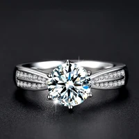 NKHOG 0.5-3ct Moissanite Wedding Rings Women 925 Sterling Silver Plated 18K White Gold Ring Engagement Promise Band Jewelry 2
