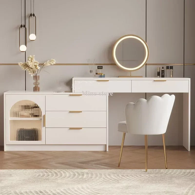 Items makeup dressing table box container drawer nordic organizer woman coiffeuse dressers luxury dressing table mobile vanity desk storage nordic wood cabinet dressing table organizer Schmink Tisch bedroom furniture