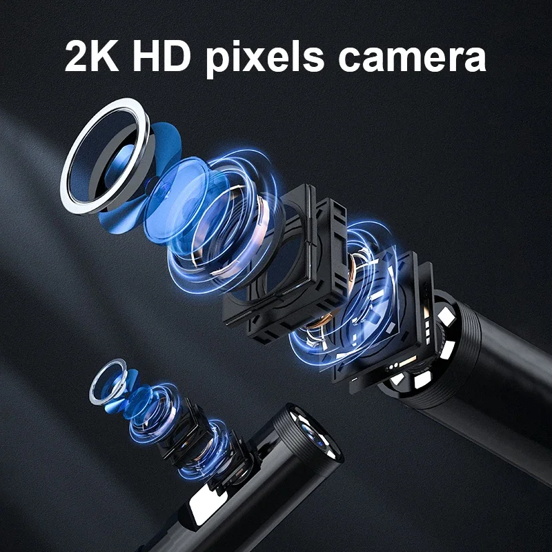 New Update 1440P HD Endoscope Camera 7.9mm 10M Length Rigid Endoscope Wifi Camera For Mobile