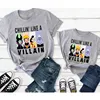 Funny Chillin' Like A Villain Family Matching Outfits Cotton Bad Girls Villain Queen Mother and Kids Shirts Disney Trip Tees Top 1