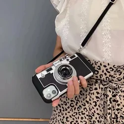 Emily In Paris 3D Retro Camera Leather Phone Case - Chic Protective Cover - IphoneXR (Black)