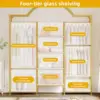 Heavy Duty Clothes Rack with Storage Shelves, Closet Organizer System for Hanging Clothes, 4-Tier Garment Rack Wardrobe with 3 H 4