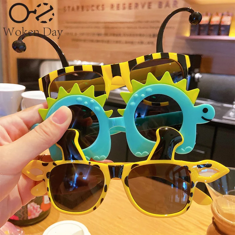 Children Summer Cute Dinosaur Cartoon Sunglasses Outdoor Sun Protection Baby Shade Glasses Kid UV400