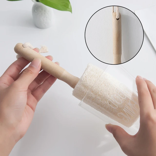 Serviette de cuisine en bois, tasse de gourde, brosse de nettoyage, tasses  de ménage, brosse de nettoyage en céramique, brosse de verre, brosse de  ventouse - AliExpress