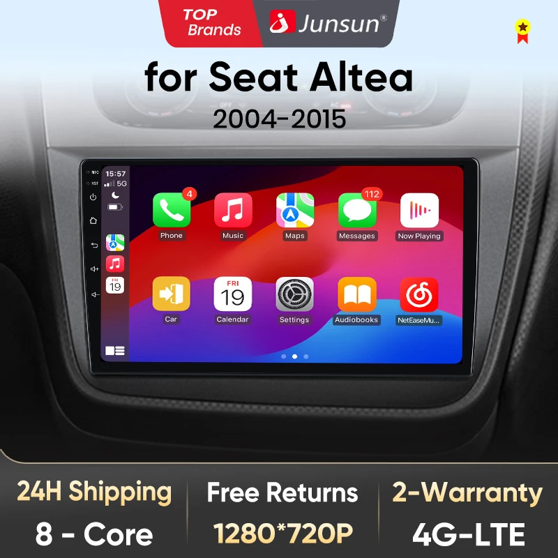 Junsun V1 AI Voice Wireless CarPlay Android Auto Radio for Seat Altea 4G Car Multimedia GPS 2din autoradio Car Stereo