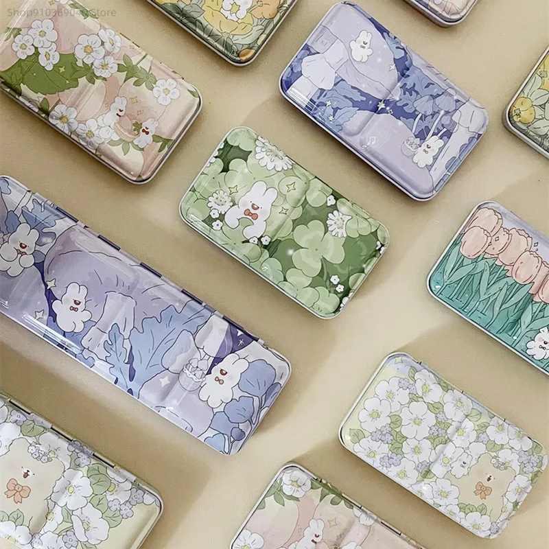 Paint Tray Color Palette Watercolor Palette New Empty Watercolor Palette Tin Box Paint Storage Paint Tray Cartoon Rabbit Pattern Aquarela Painting Art Supplies