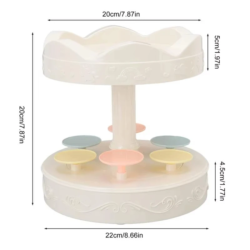2-tier Automatic Rotating Cake Stand Display Tray Wedding Birthday Party Supplies